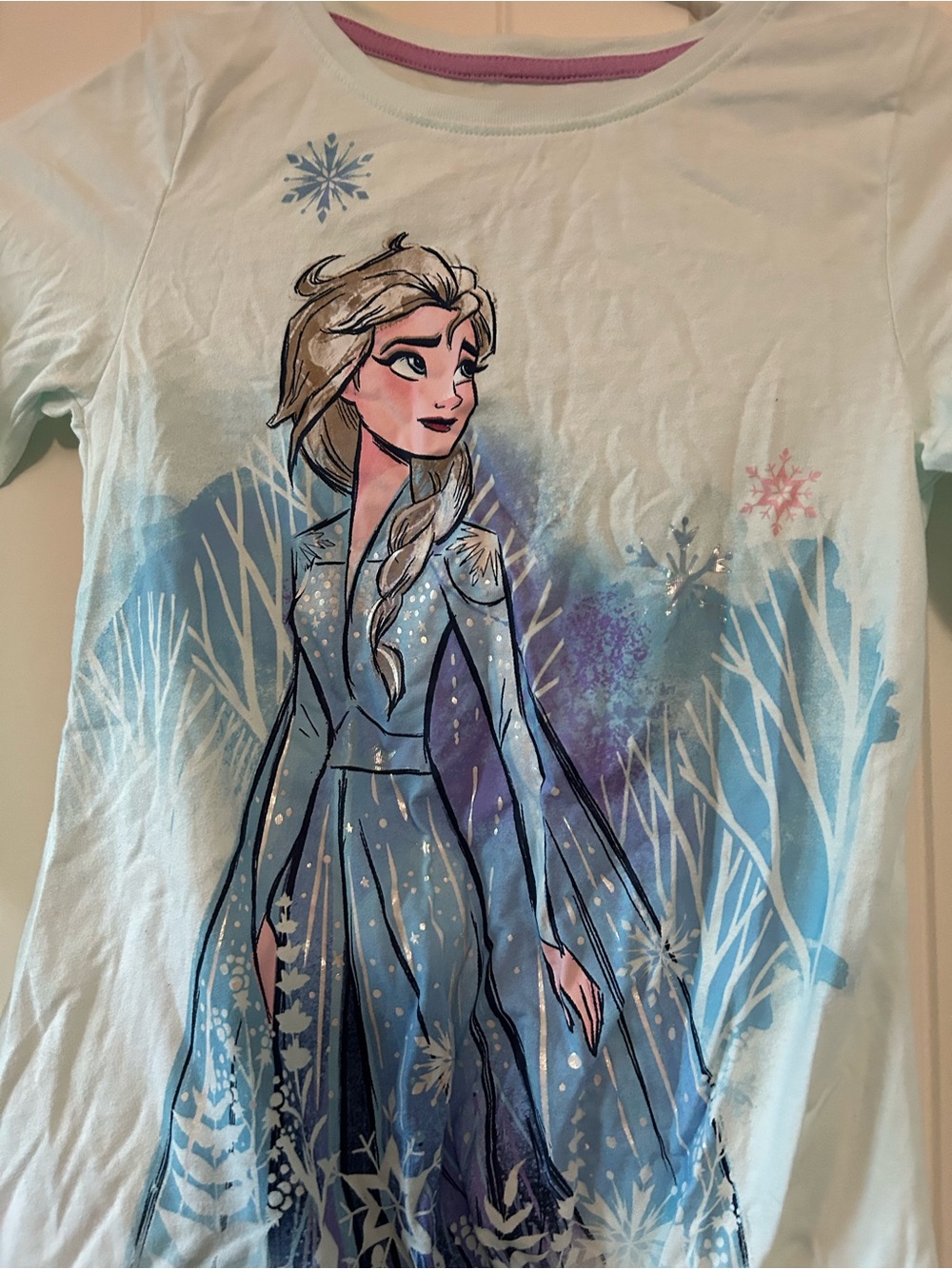 Disney Girls Light Blue Elsa Graphic Shirt